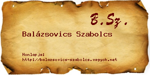 Balázsovics Szabolcs névjegykártya