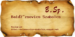 Balázsovics Szabolcs névjegykártya