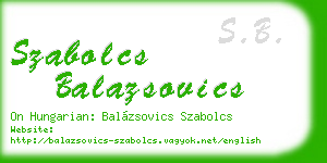 szabolcs balazsovics business card