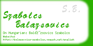 szabolcs balazsovics business card